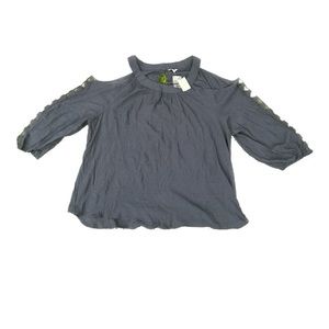 Crew neck blue blouse size 26/28